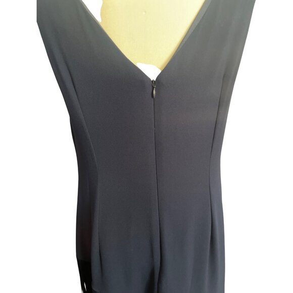 Trina Turk Alena Ink Blue Fringe Hem Sleeveless Cocktail Party Dress Size 8 - Picture 4 of 10